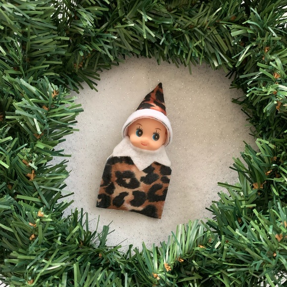 Leopard Cheetah Toddler Elf Doll Baby Elf Child Elf Christmas Elf